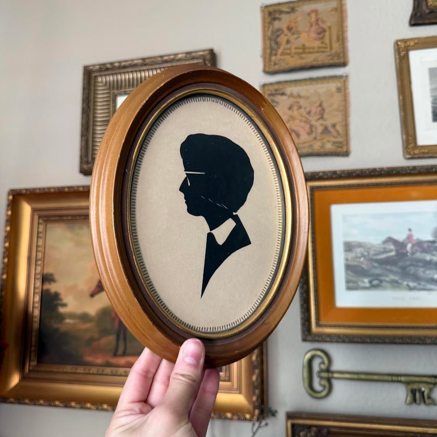 Vintage Silhouette in Wooden Frame