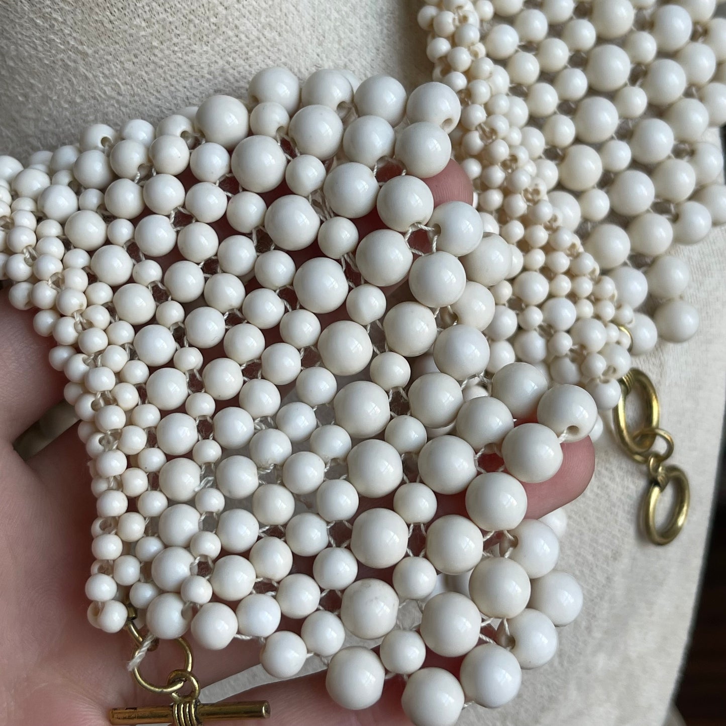 Vintage Bib collar Faux Pearl Necklace