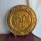 Round Brass Horse Art Plaque