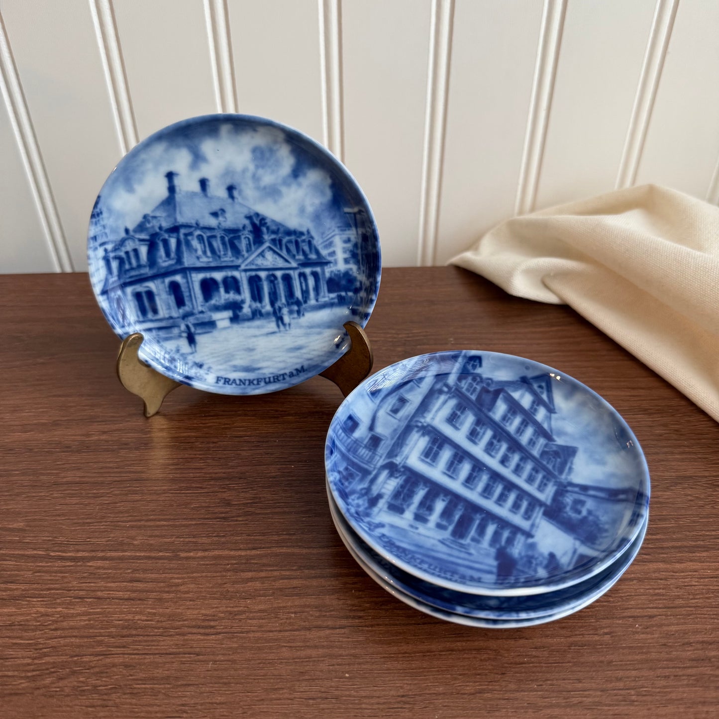 Furstenberg Mini Plate W Germany Cobalt Blue and White set of 4