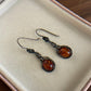 Sterling 925 Amber color drop Earrings