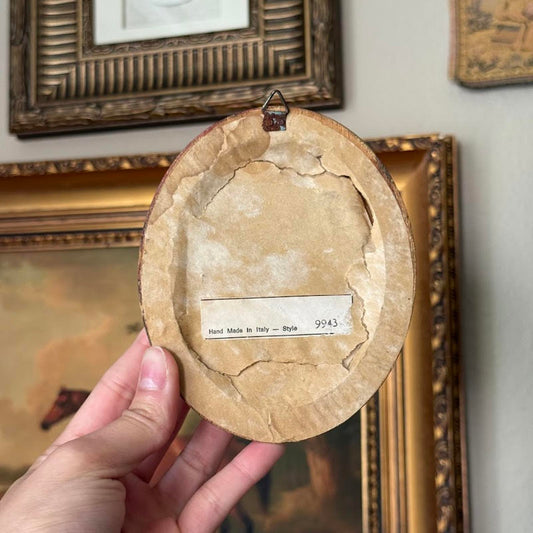 Vintage Small Oval Frame with Portrait Art
