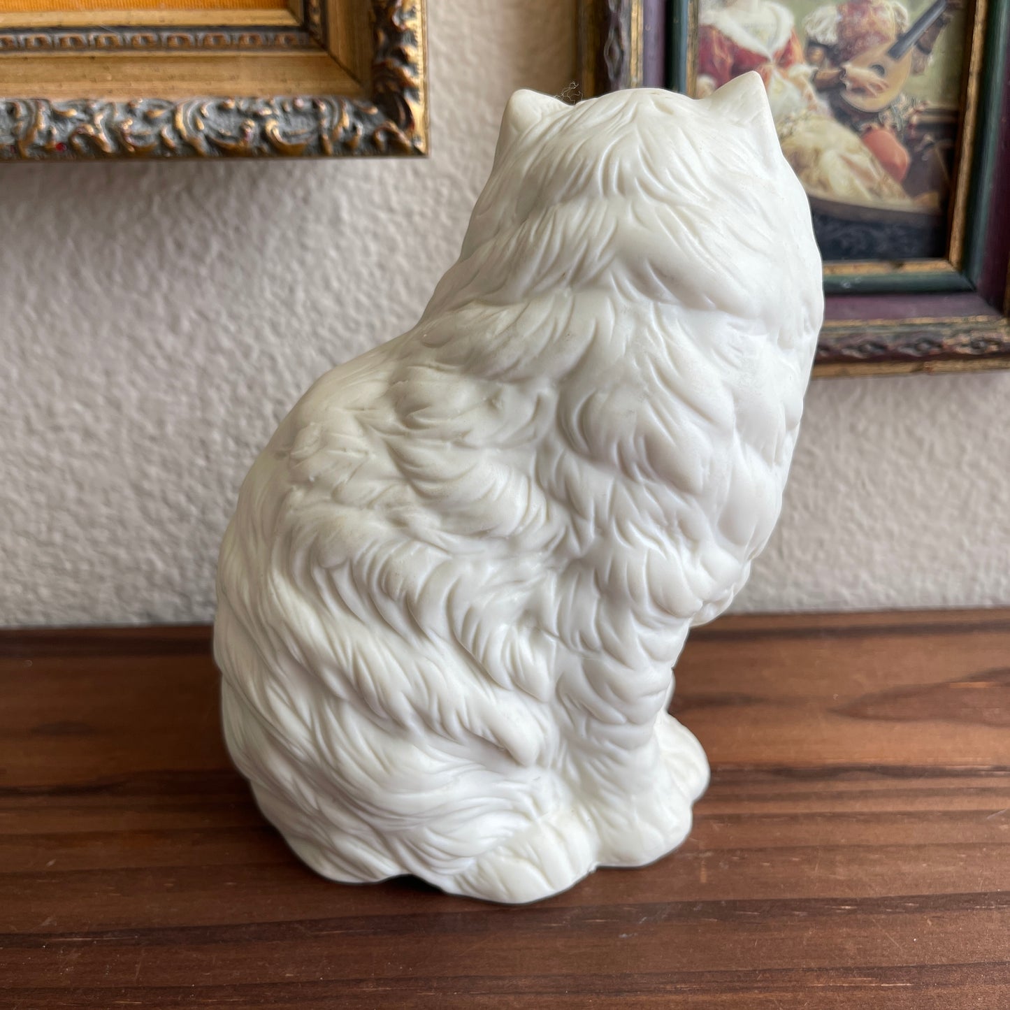 Vintage Enesco matte cream ceramic Cat