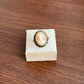Vintage Shell Cream and brown cameo ring