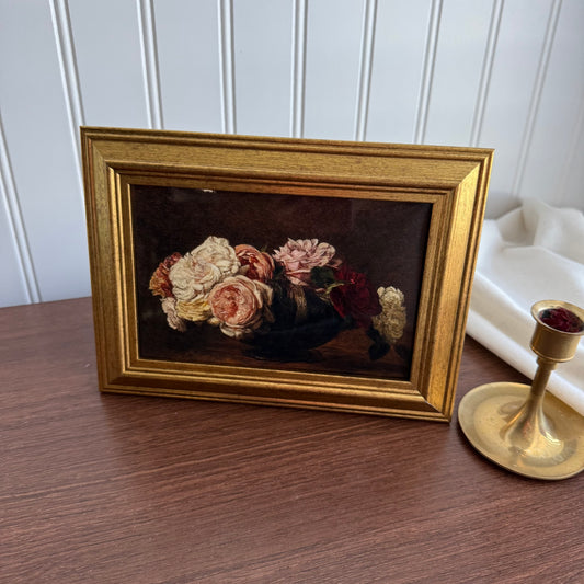 Vintage Style Flowers in Vase Still Life Art Print gallery wall