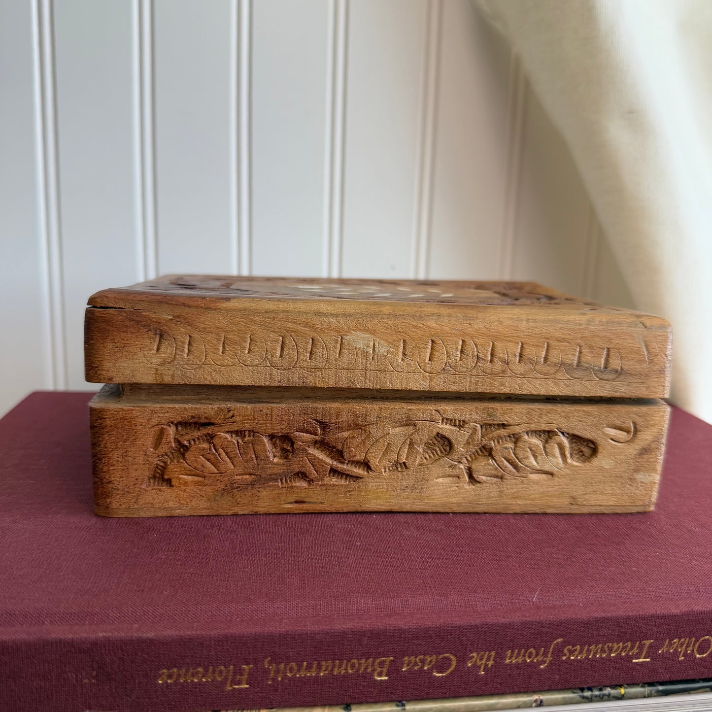 Vintage Hardwood Box With Inlaid