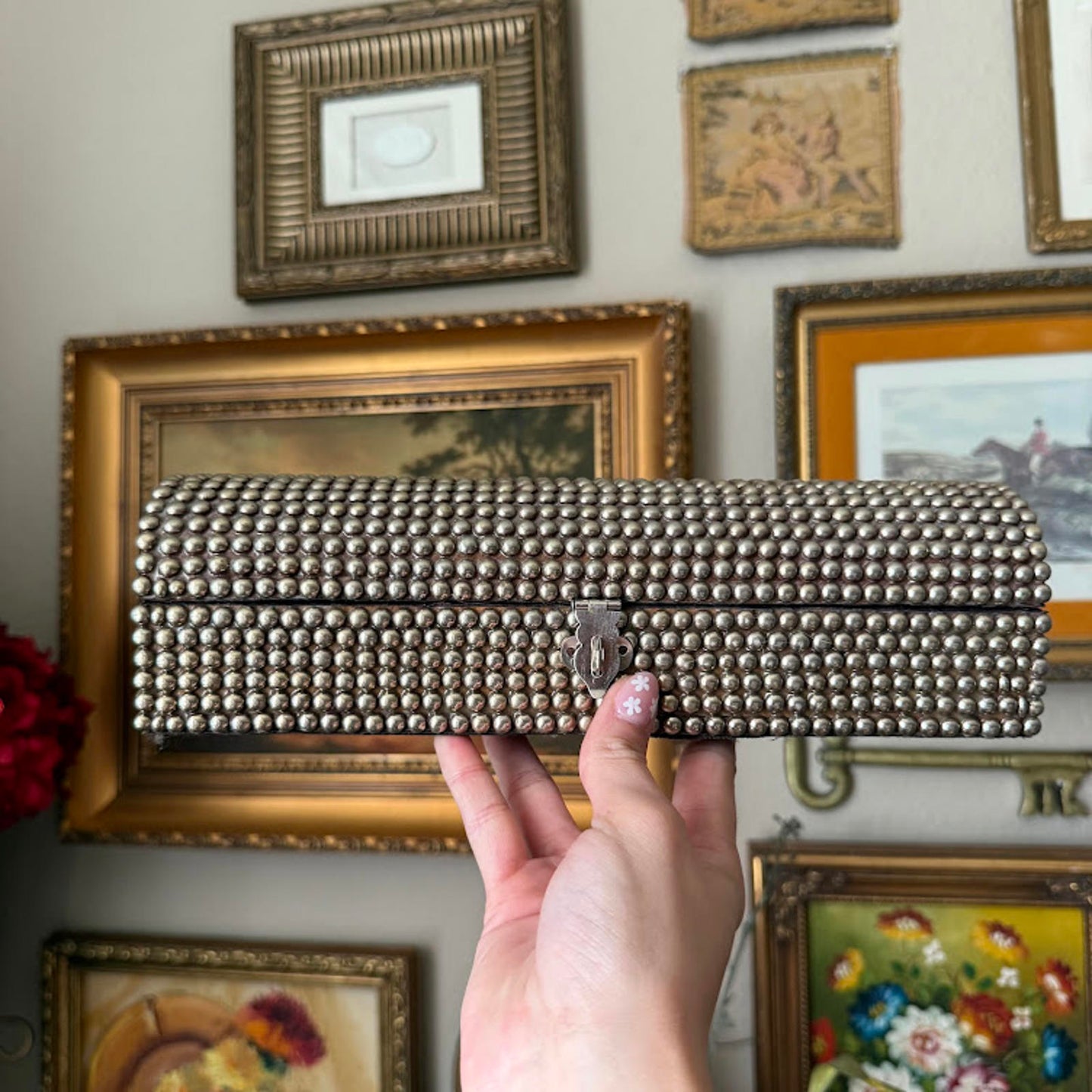 Vintage Beaded Storage Chest