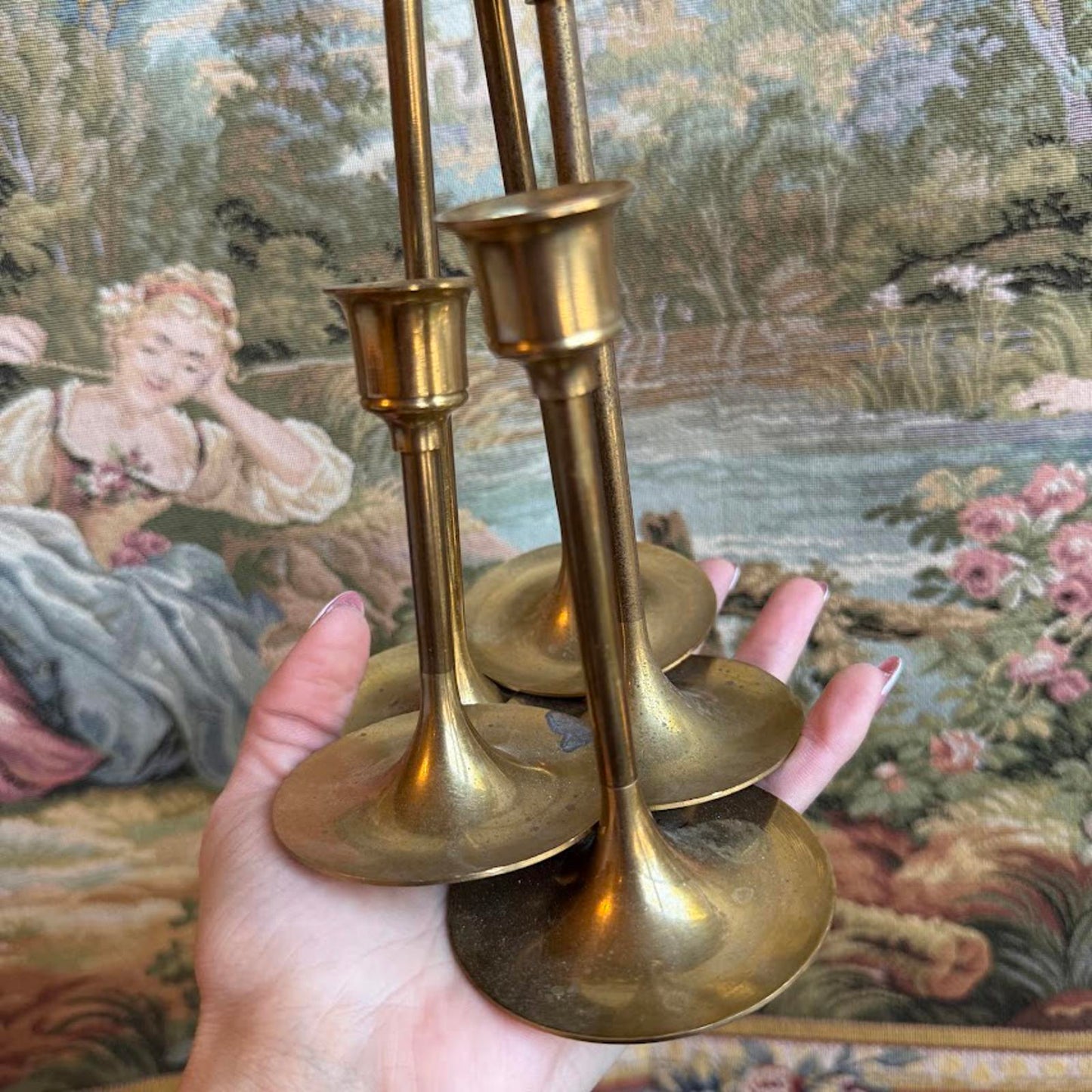 Vintage set of 5 Candle holders