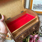Vintage Gold Wooden Jewelry Box Romantic Couple