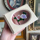 Vintage handpainted floral glass detailed cream jewelry box