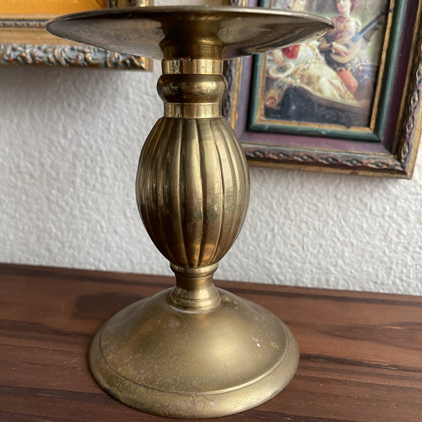 Vintage Brass candle holder pillar
