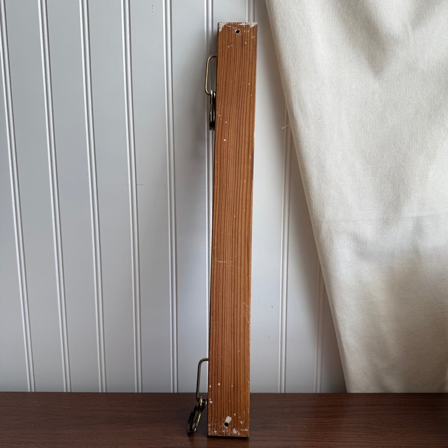 Vintage Wood and Brass Tie/Scarf/Belt Organizer