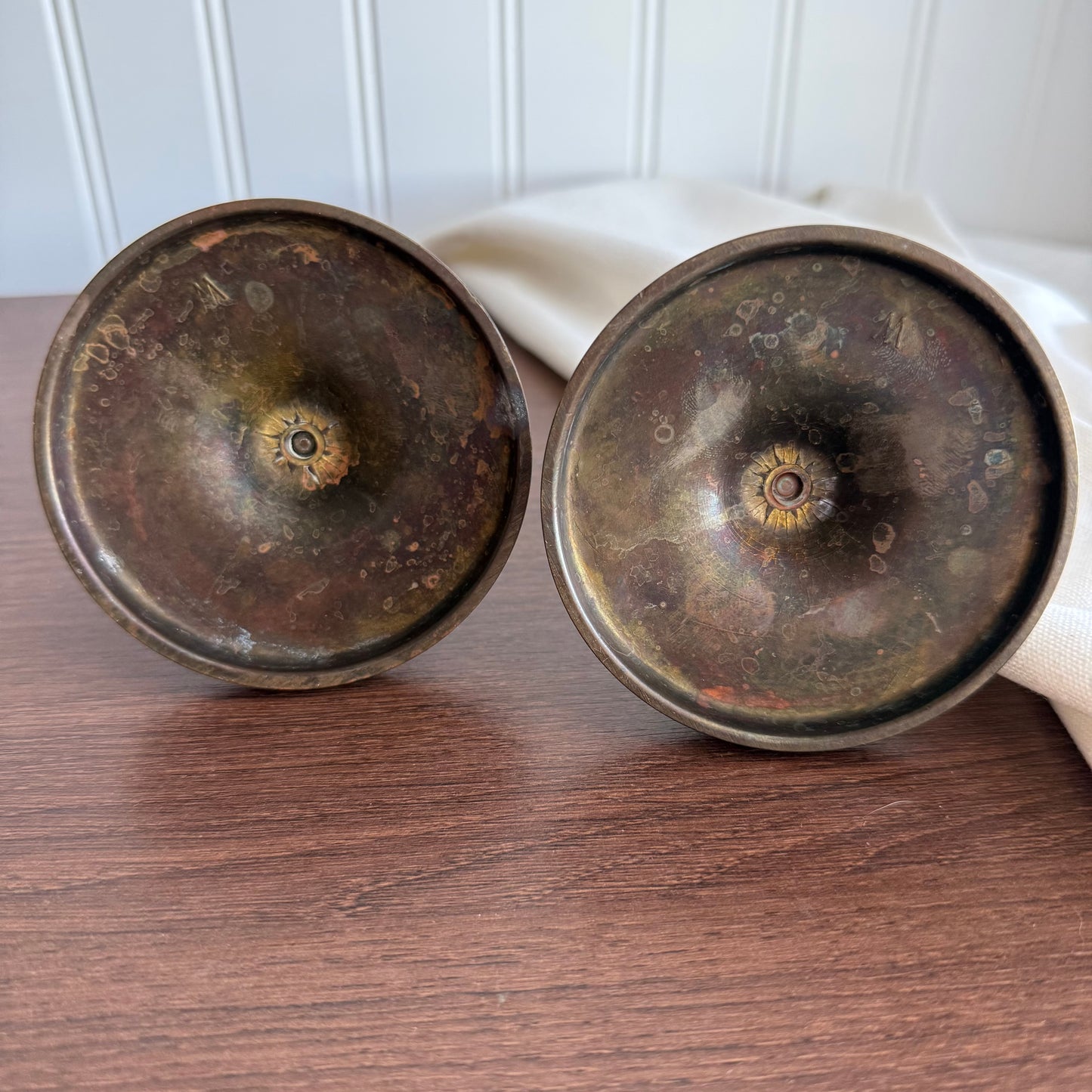 Vintage Set of 2 brass candle holders