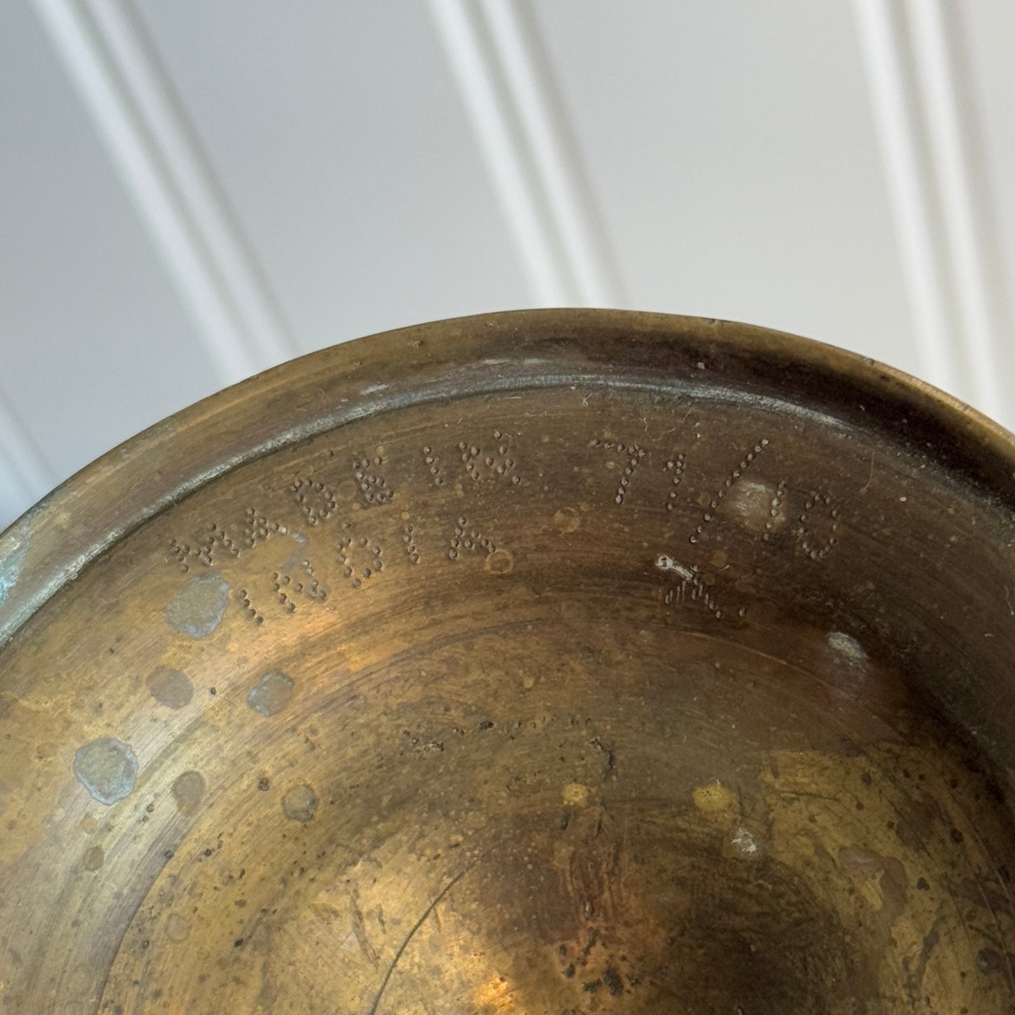 Brass etched details Vase