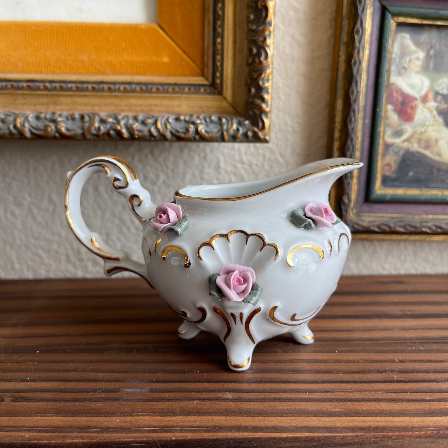 Vintage Dresden Floral creamer