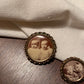 Vintage Baby pictures circle ornate brooch set