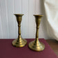 Vintage inspired set of 2 gold tone candle holders