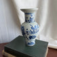 Blue and White Glazed Porcelain Koi Fish Painted Vase