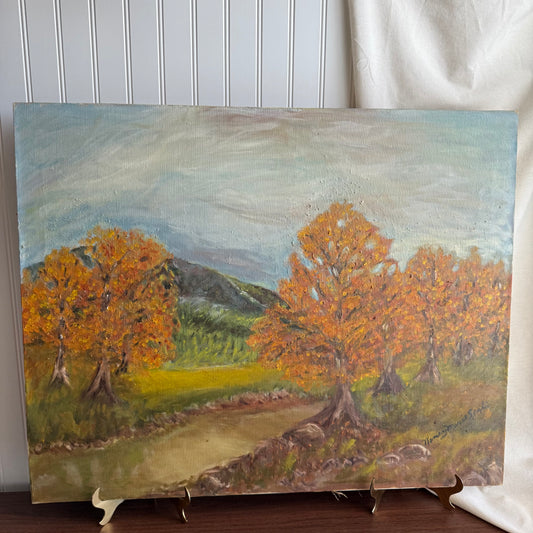 Fall Impressionist Mid Century Painting signed