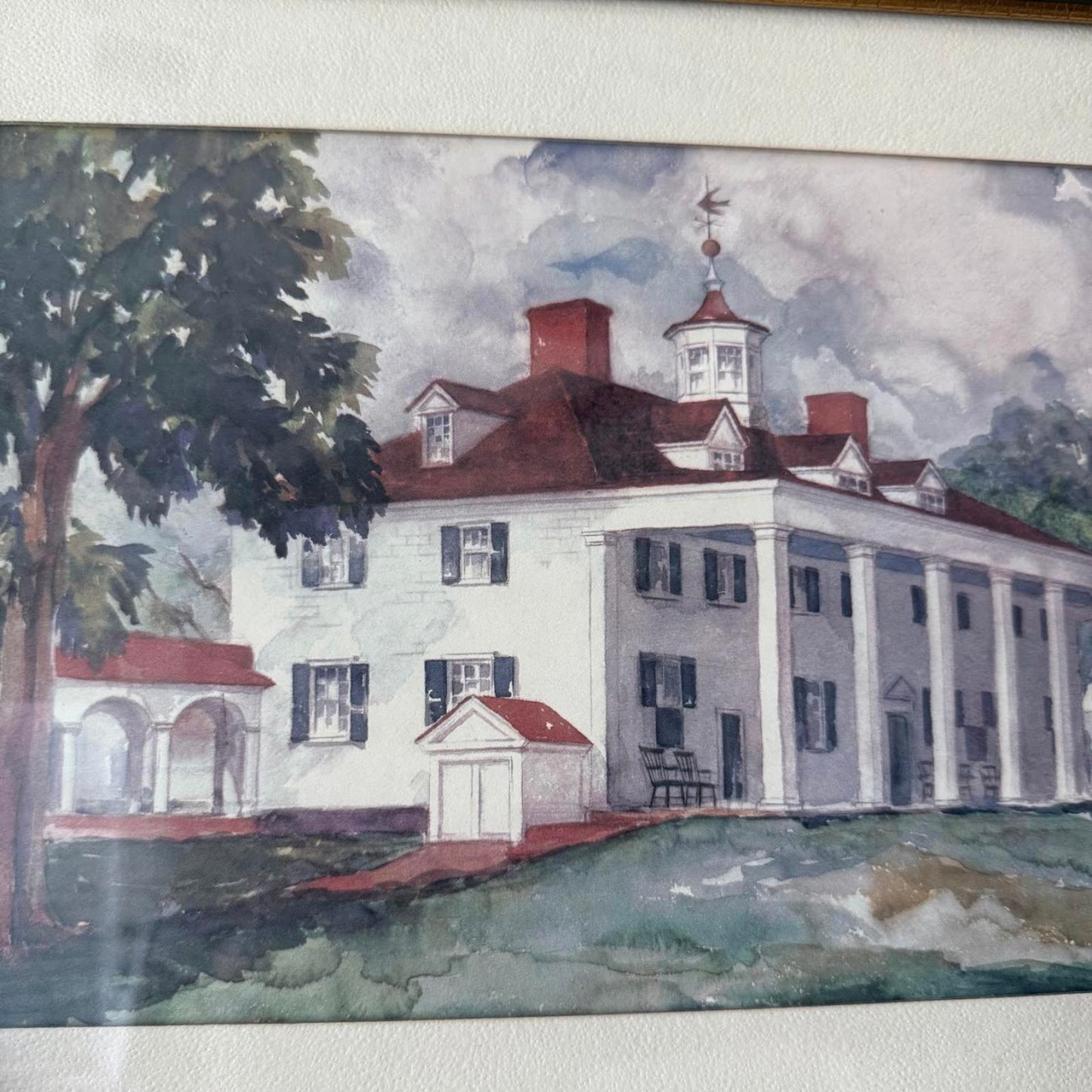 Vintage Mount Vernon Print Framed