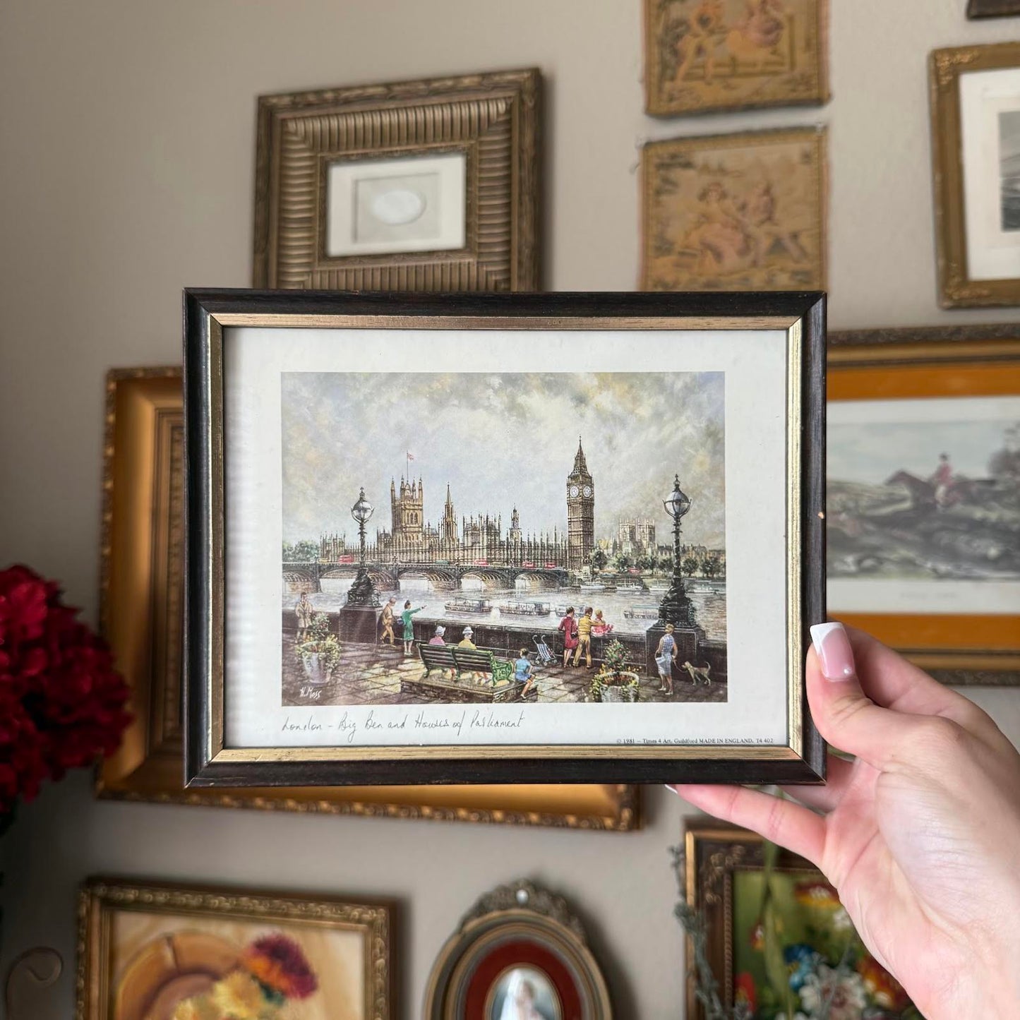 Vintage London Print in Wooden Frame