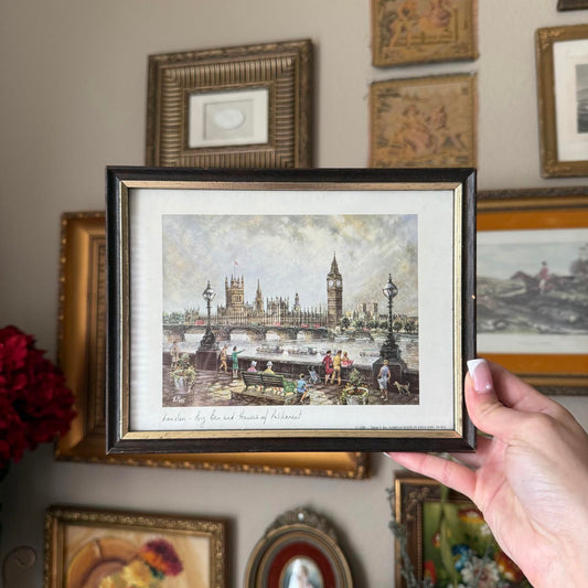 Vintage London Print in Wooden Frame