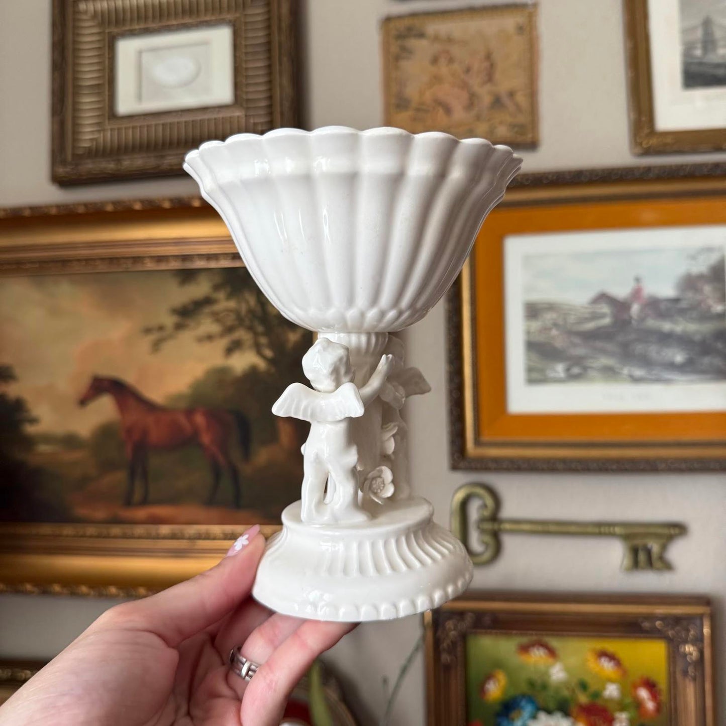 Vintage Cherub Vase