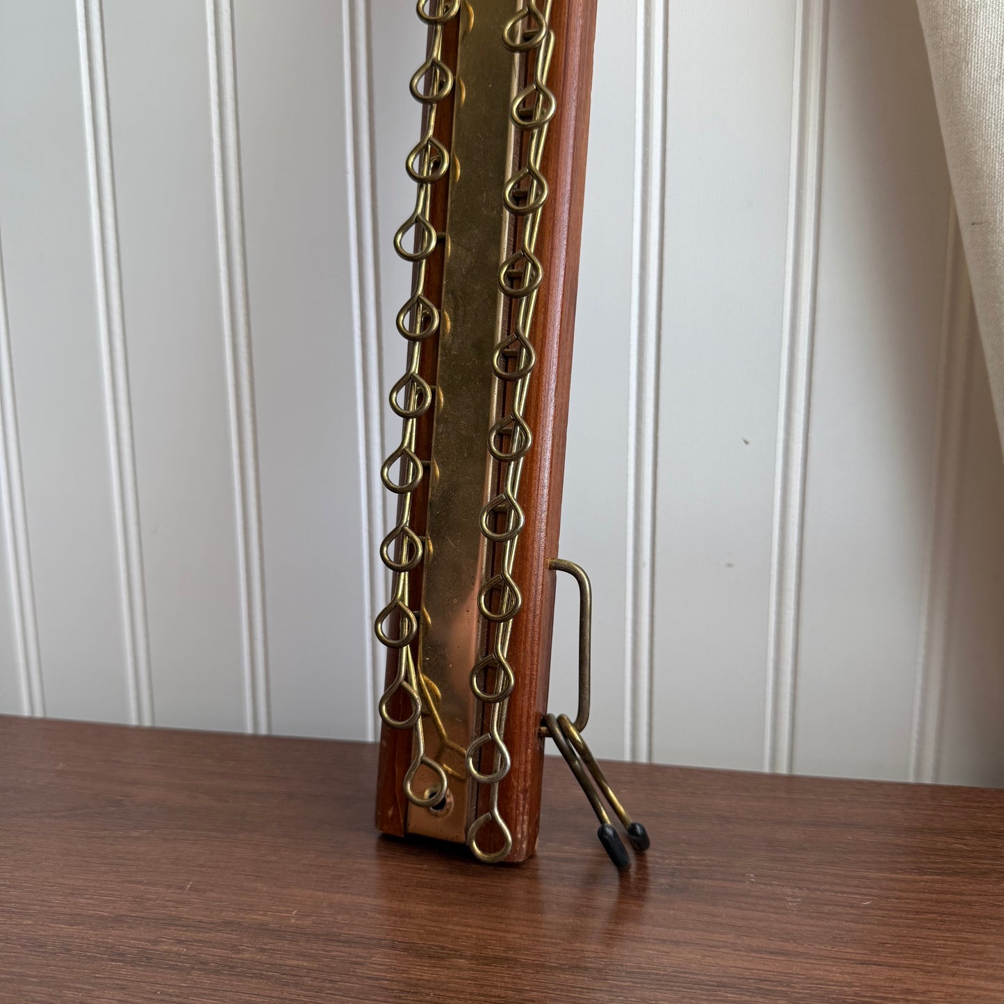 Vintage Wood and Brass Tie/Scarf/Belt Organizer