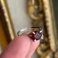 Vintage Designer Joseph Esposito Espo Red Glass Sterling Silver Ring