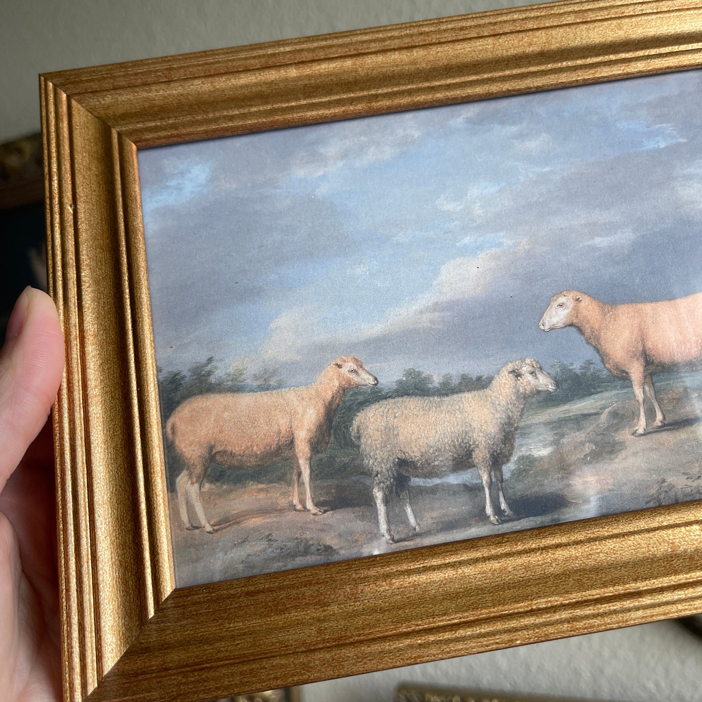 Moody Scenery landscape with sheep's Art Print Framed gallery wall