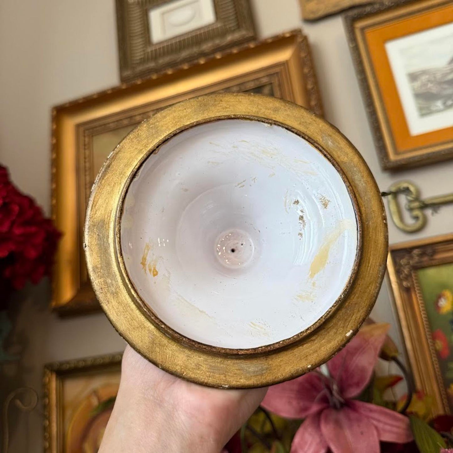 Vintage Florentine Italian Lidded Pot