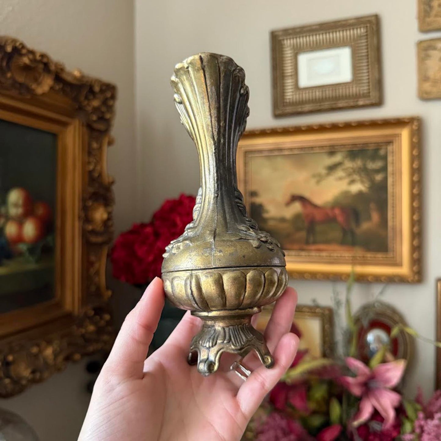 Vintage Italian Brass Ewer Vase