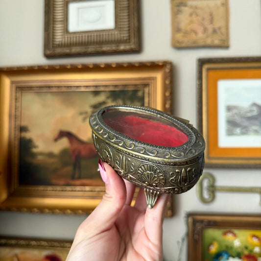 Vintage Ornate Small Casket Jewelry Box