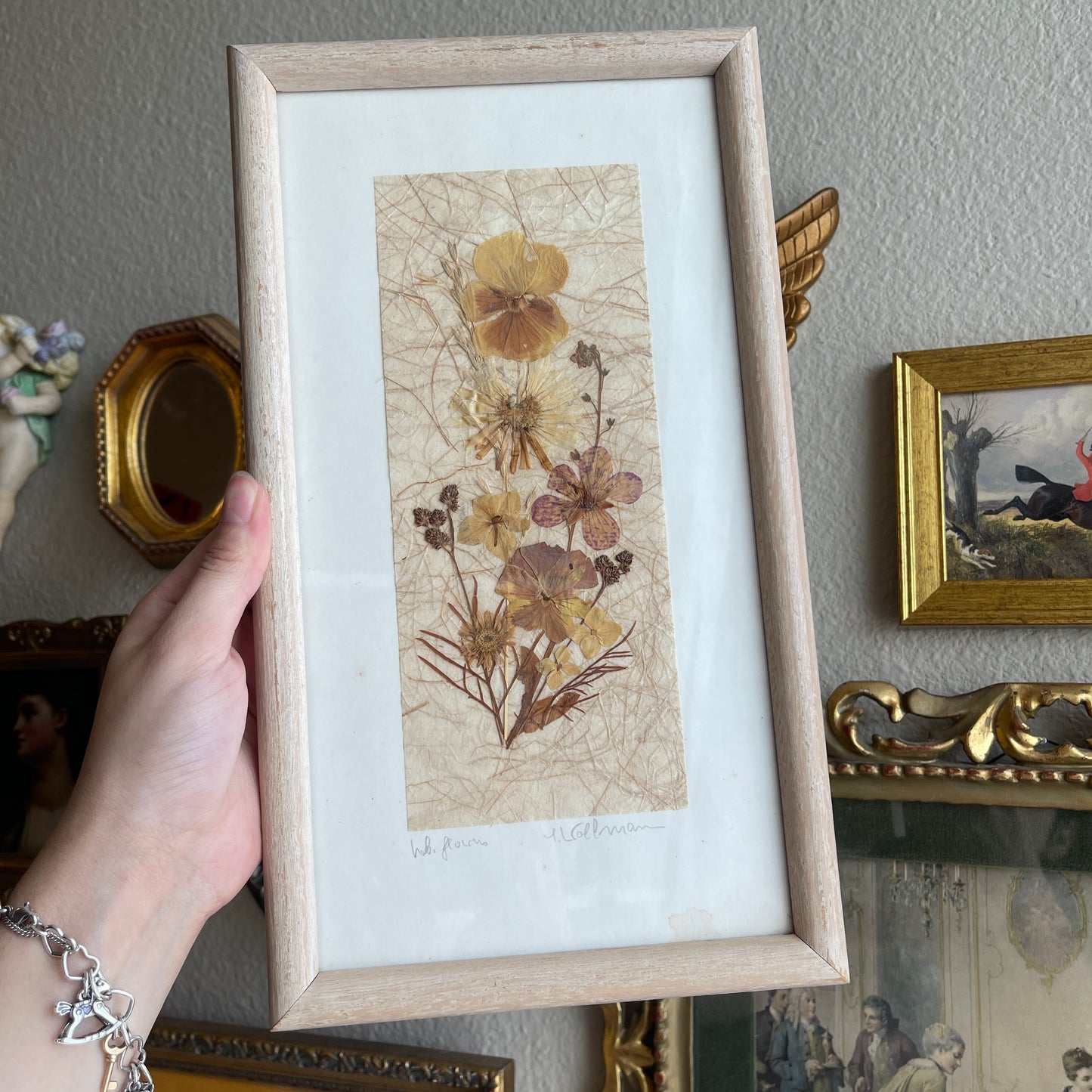 Set of 2 Dried flower art framed