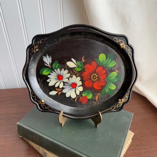 Hand Painted Flowers decorate plate