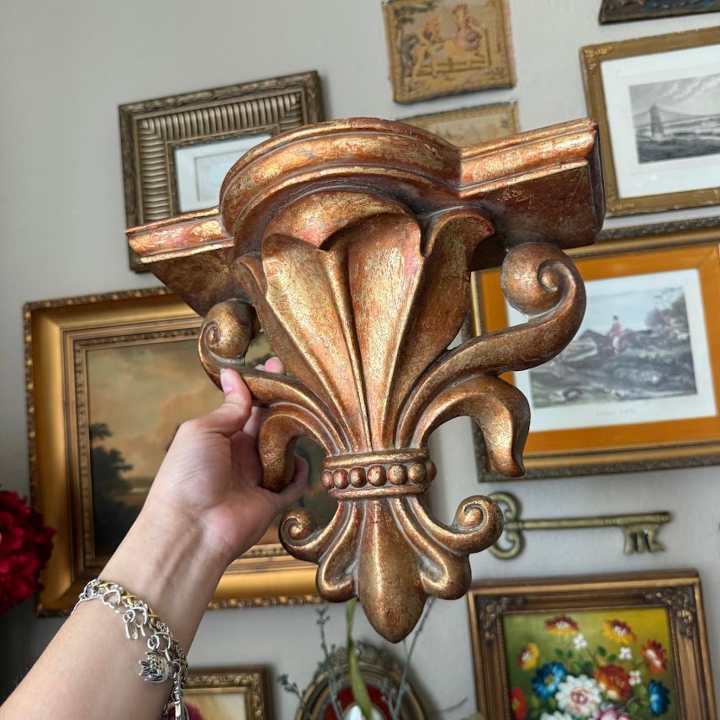 Vintage Pedestal Wall Shelf