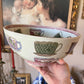 Vintage Large Yellow Oriental Accent Bowl with Tea Cup Pattern