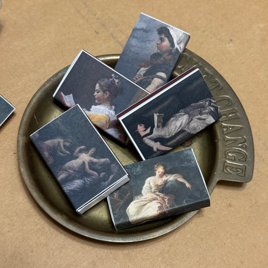 Vintage Style Ladies Painting Print Matches