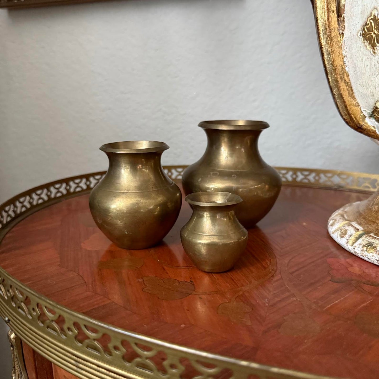 Vintage Antique brass Holy Water Vessels Vase Pot