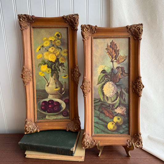 Ornate Picture Frame Floral & Fruit Print Set