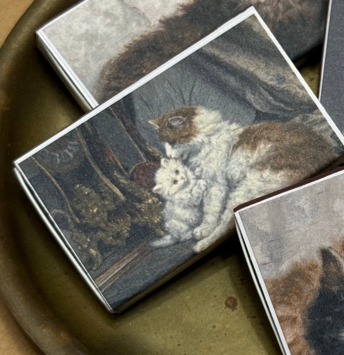 Vintage Style Cat Painting Print Matches
