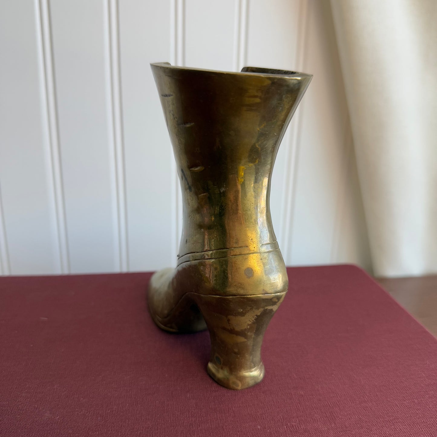 Victorian Gold Metal Brass Shoe with lace details