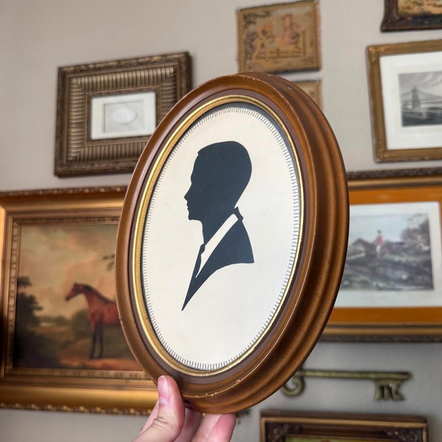 Vintage Silhouette in Wooden Frame
