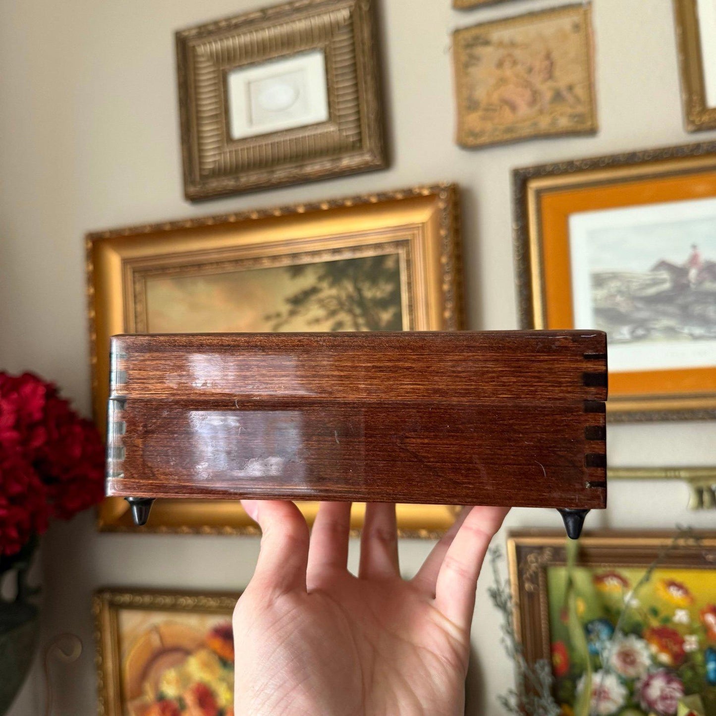 Vintage Edmund Blair Leighton "Signing The Registry" Jewelry Music Box