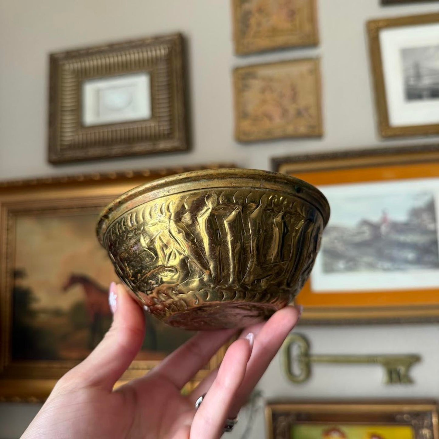 Vintage Brass Embossed Bowls