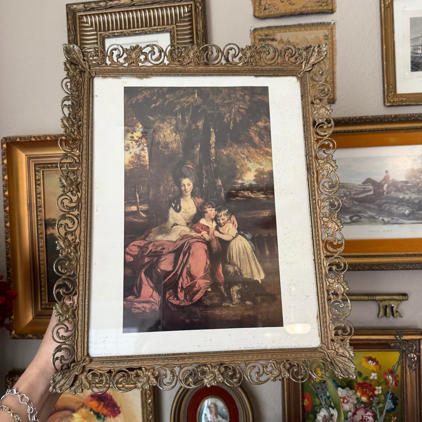 Vintage Lady Print in Gold Metal Frame