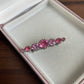 Vintage pink glass rhinestone silver tone brooch