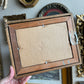 Vintage ocean painting in wooden bamboo style frame