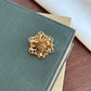 Vintage gold tone with rhinestones Lady brooch