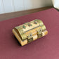 Vintage Bone Brass Trinket Box with Velvet Lined inside